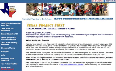 Texas Project FIRST Home Web Page