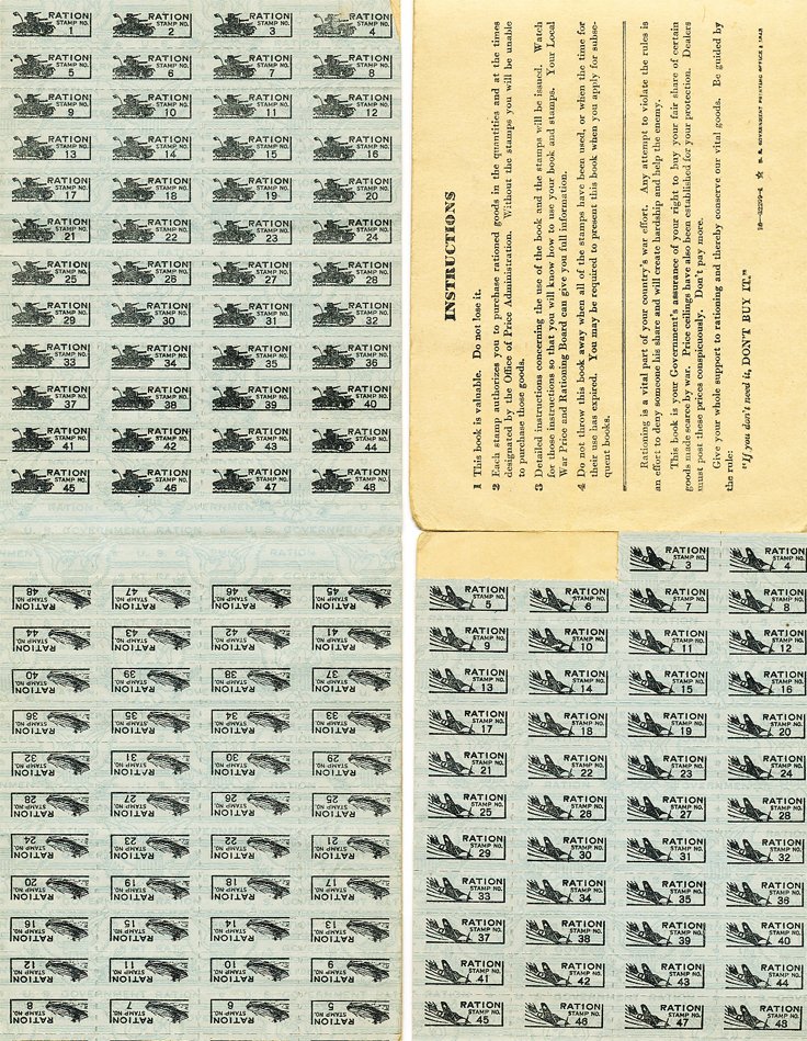 Theophilus family's World War II ration stamps