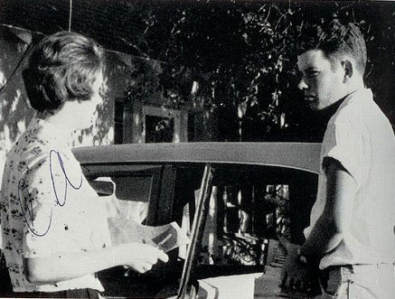 Carol and Martin delivering magazines for Martin's Dad