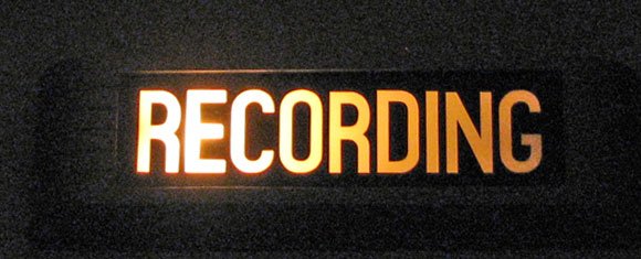 Recording sign at Phantom productions' studio East of Austin, Texas