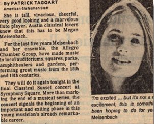newspaper write-up on Megan Meisenbach