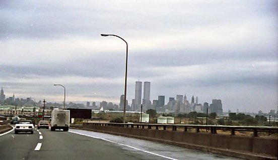 New York's Twin Towers in distance during martin's 1984 visit
