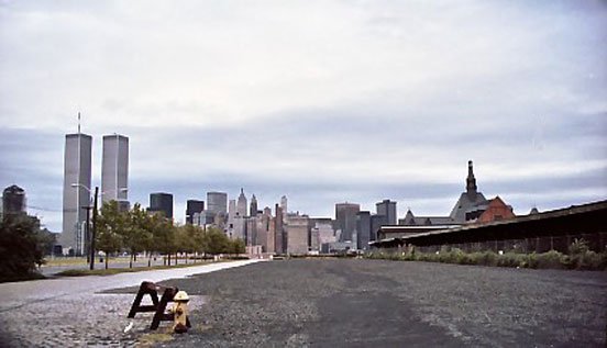 New York's Twin Towers in distance during martin's 1984 visit