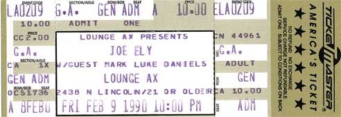 1990 Joe Ely ticket